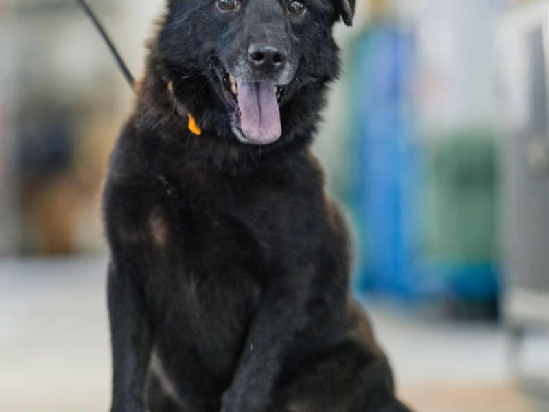 Black adult male mixed-breed dog, Medium, shelter no. …3003