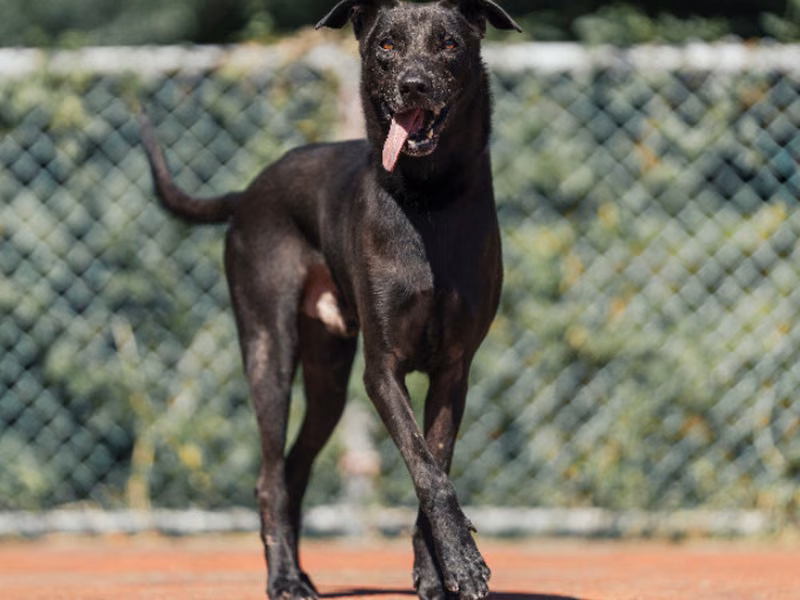 Black adult male mixed-breed dog, Medium, shelter no. …0602